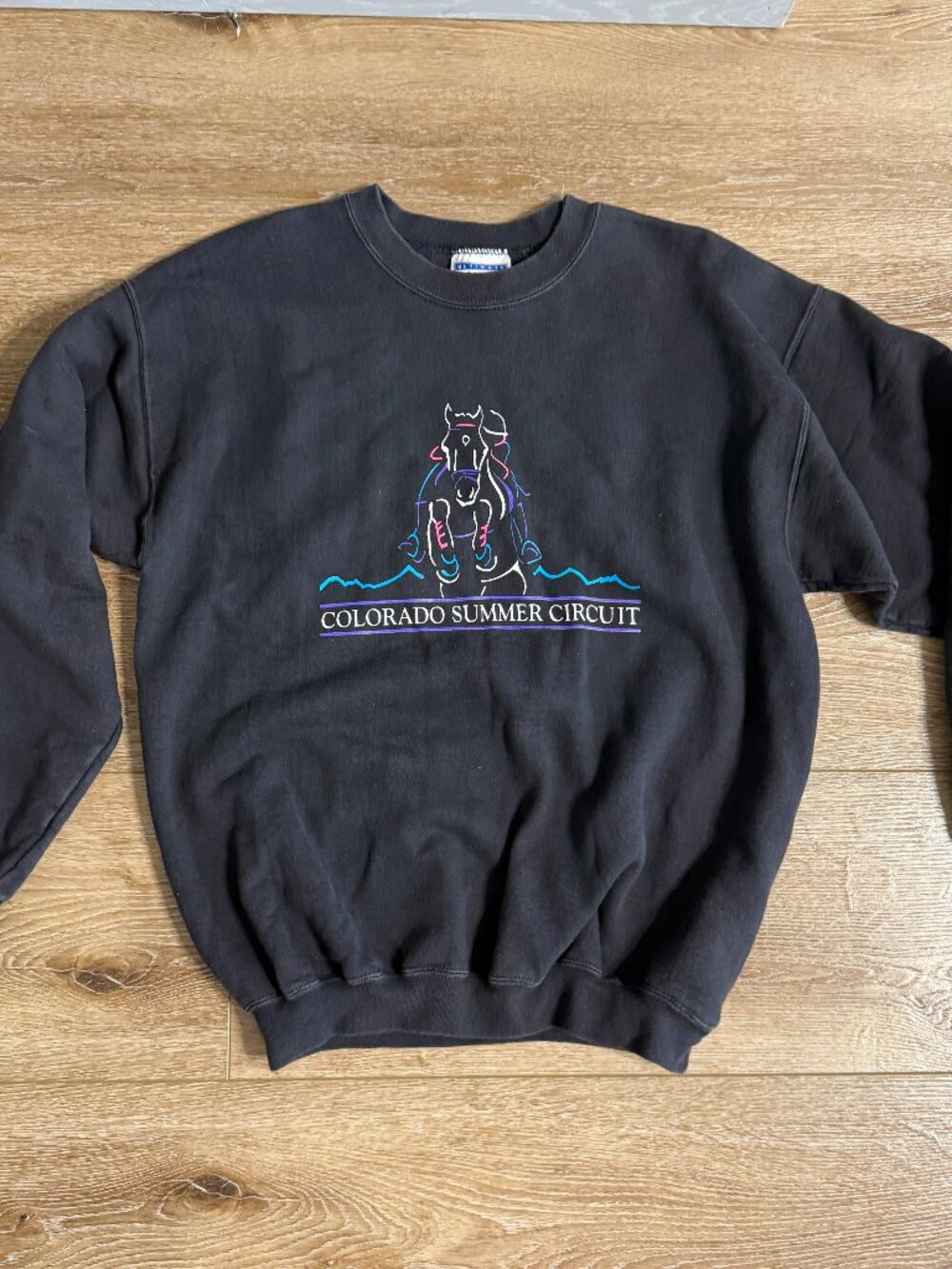 Vintage Hanes Ultimate Cotton Men's M Black  Crewneck  Graphic Print Sweatshirt